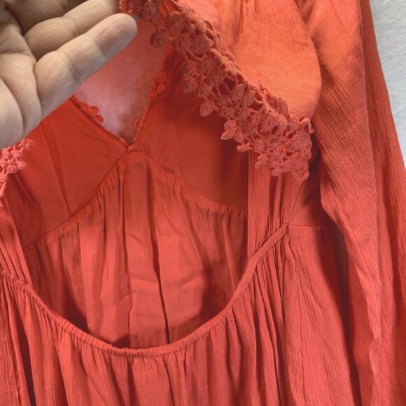 Free People Gentle Dreamer Dress Womens S Burnt Orange Open Back Lined Boho - Picture 16 of 16